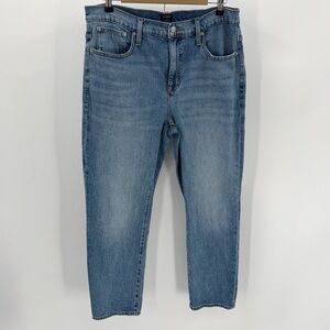 J.Crew Factory Jeans Womens 31 Blue Slim Boyfriend Cotton Blend High Rise Crop
